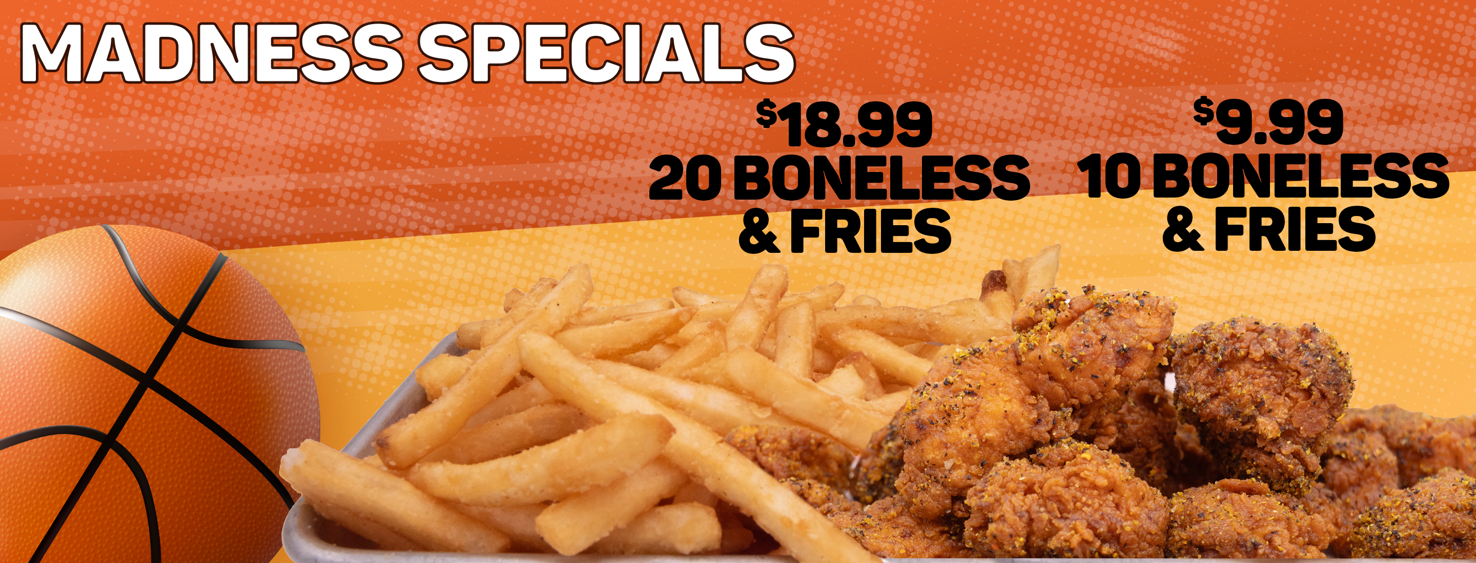 Boneless Wings Lunch Combo (10 ct) - Nearby For Delivery or Pick Up